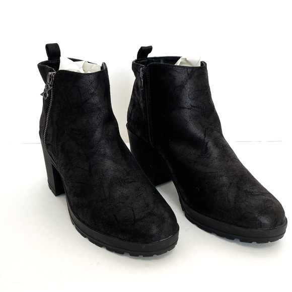 Parker & Sky Sheridan Block Stacked Heel Platform Almond Toe Ankle Boots Sz 11 - Picture 2 of 9